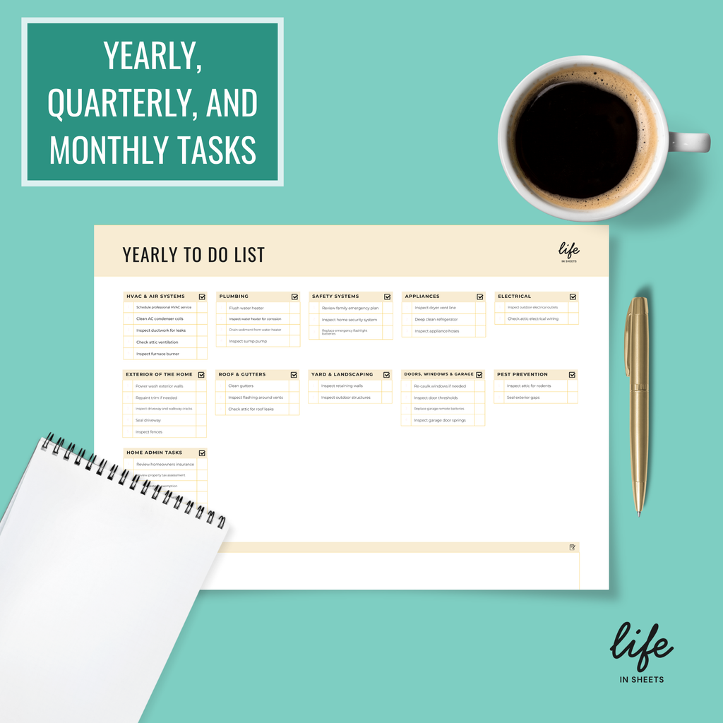 Homeowner’s Complete Maintenance Planner (Yearly, Quarterly, and Monthly Tasks)